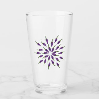 Hot Peppers Purple Mandala Art Glas