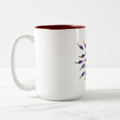 Hot Peppers Purple Mandala Zweifarbige Tasse (Links)