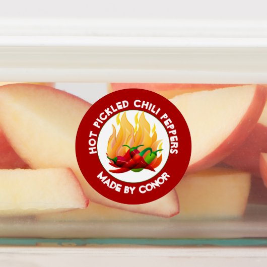 Hot Pickled Chili Paprikaschoten Etiketten (Befestigt)