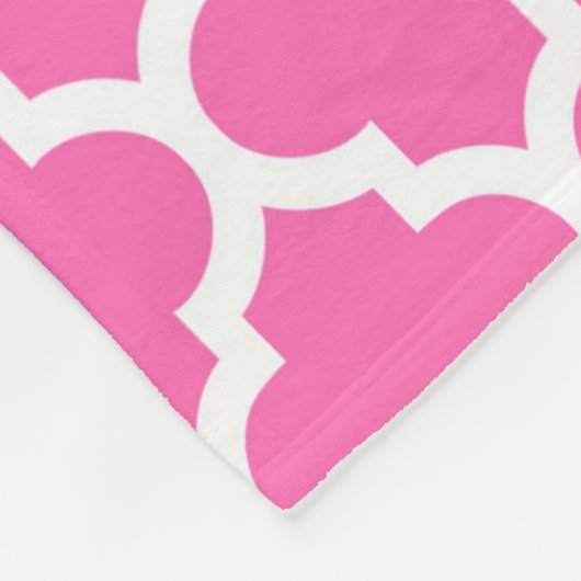 Hot Pink2 mit marokkanischem #5 Türkis 3 Init Mono Fleecedecke (Ecke)