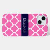 Hot Pink2 Welch marokkanische #5 Navy Blue Name Mo Case-Mate iPhone Hülle (Rückseite (Horizontal))