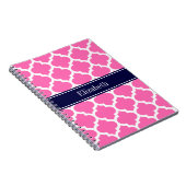 Hot Pink2 Welch marokkanische #5 Navy Blue Name Mo Notizblock (Rechte Seite)