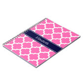 Hot Pink2 Welch marokkanische #5 Navy Blue Name Mo Notizblock (Linke Seite)