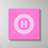 Hot Pink2 Welches erste Monogramm für den griechis Leinwanddruck (Vorderseite)