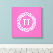 Hot Pink2 Welches erste Monogramm für den griechis Leinwanddruck (Insitu (Holzboden))