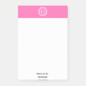 Hot Pink2 Welches erste Monogramm für den griechis Post-it Klebezettel (Vorderseite)