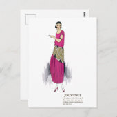 Hot Pink 1920er Flapper Dress Art Deco Postkarte (Vorne/Hinten)