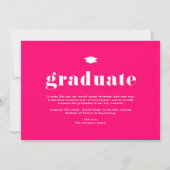 Hot Pink 2025 Fett Typografie Foto Abschluss Ankündigung (Rückseite)