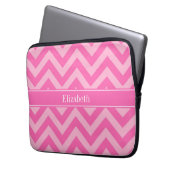 Hot Pink #2 Cotton Candy LG Zickzack Name Monogram Laptopschutzhülle (Vorderseite Links)
