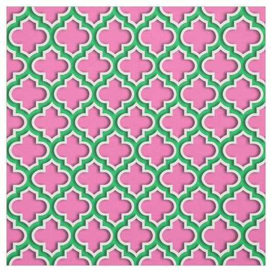 Hot Pink #2, Emerald, Whirlpool, Quatrefolie #5DS Stoff (Muster)