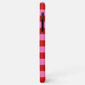 Hot Pink #2, Red Horiz Preppy Strip Name Monogram Case-Mate iPhone Hülle (Hinten/Links)