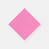 Hot Pink #2 und White Polka Dots Muster Serviette (Ecke)