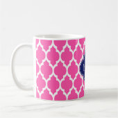 Hot Pink #2 Welch marokkanische #4 Navy Name Monog Kaffeetasse (Links)