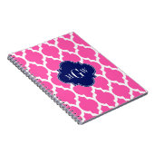 Hot Pink #2 Welch marokkanische #4 Navy Name Monog Notizblock (Rechte Seite)