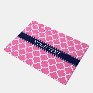 Hot Pink 2 Welch marokkanische #5 Navy Blue Name M Fußmatte