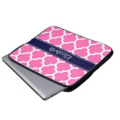 Hot Pink 2 Welch marokkanische #5 Navy Blue Name M Laptopschutzhülle (Vorne Knopf)