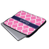 Hot Pink 2 Welch marokkanische #5 Navy Blue Name M Laptopschutzhülle (Vorne Knopf)