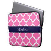 Hot Pink 2 Welch marokkanische #5 Navy Blue Name M Laptopschutzhülle (Vorderseite Links)