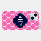 Hot Pink#2 Welches marokkanische #5 Navy 3 Monogra Case-Mate iPhone Hülle (Rückseite (Horizontal))