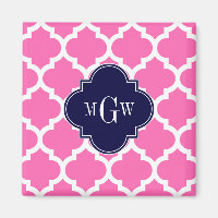 Hot Pink#2 Welches marokkanische #5 Navy 3 Monogra