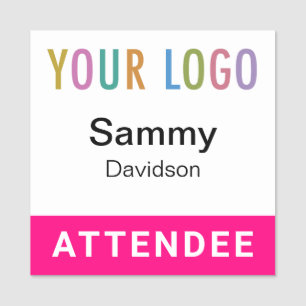 Hot Pink 2x2 Abzeichen Event Logo Platz Button