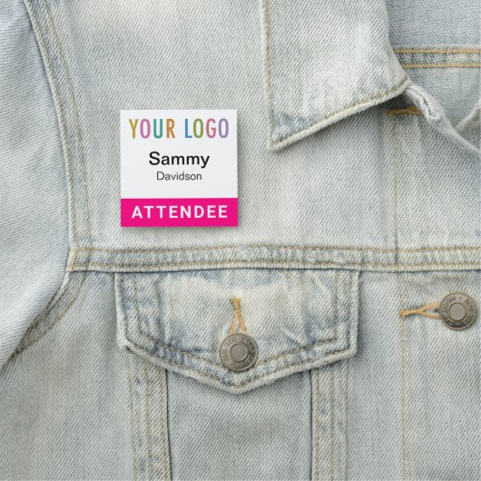 Hot Pink 2x2 Abzeichen Event Logo Platz Button (Beispiel)