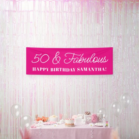 Hot Pink 50 und fabulous Banner (Party)