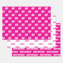 HOT PINK 60. Happy Geburtstag Individuelle Name
