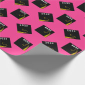 Hot Pink Abschluss 2024 Geschenk Geschenkpapier (Ecke)