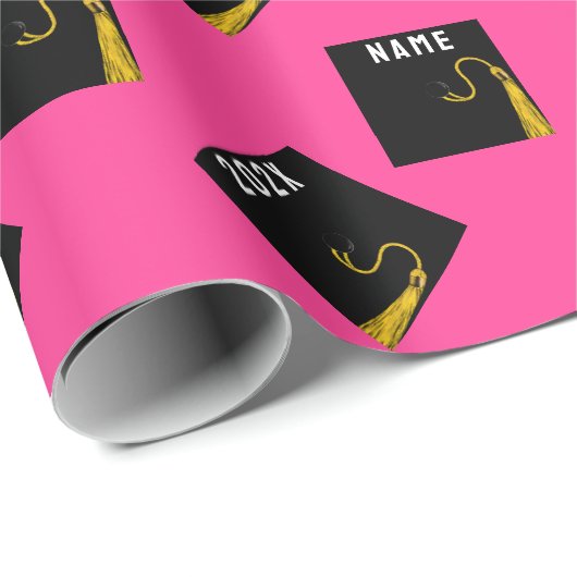Hot Pink Abschluss 2024 Geschenk Geschenkpapier (Rolleneckpunkt)