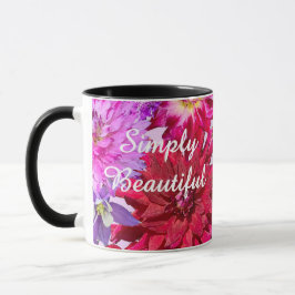 Hot Pink Abstract Watercolor Floral Dahlia Custom  Tasse