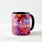Hot Pink Abstract Watercolor Floral Dahlia Custom Tasse (VorderseiteRechts)