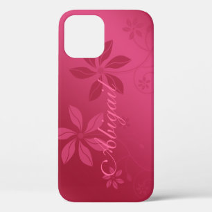 Hot Pink Abstrakt Floral Individuelle Name iPhone Case-Mate iPhone Hülle