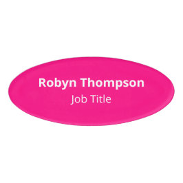 Hot Pink Acrylic Oval Name Markierung Magnet Beruf Namenschild