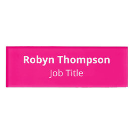 Hot Pink Acrylname Markierung Magnetisch Beruflich Namenschild