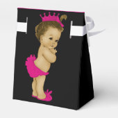 Hot Pink African American Baby Girl Dusche Geschenkschachtel (Rückseite)