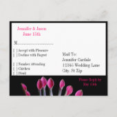 Hot Pink African Daisy Wedding RSVP Postcard Einladungspostkarte (Rückseite)