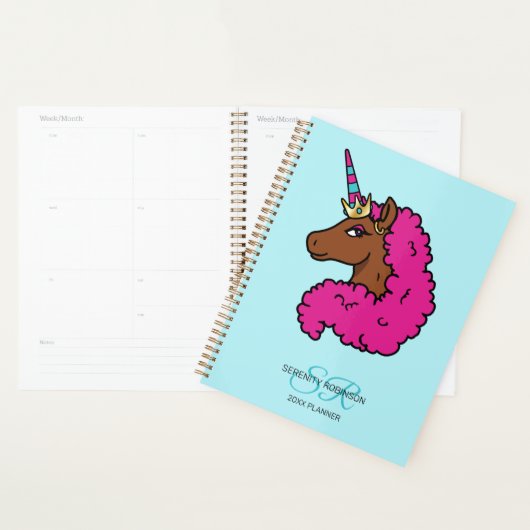 Hot Pink Afro Unicorn Planer (Anzeige)