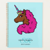 Hot Pink Afro Unicorn Planer (Vorderseite)