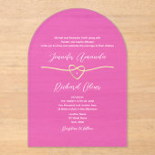 Hot Pink Akryllische Hochzeitseinladung Acryleinladungen (Vorderseite)