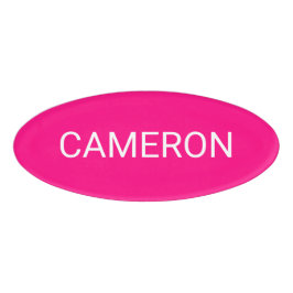 Hot Pink Akrylus Oval Name Abzeichen Magnesium 3x2 Namenschild