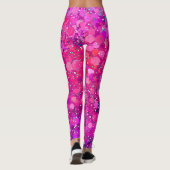 Hot-Pink-Allover-Punkte Leggings (Rückseite)