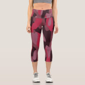 Hot pink and Burgundy Camo Capri Leggings (Vorderseite)