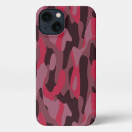 Hot pink and Burgundy Camo iPhone 13 Hülle