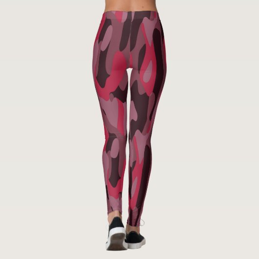 Hot pink and Burgundy Camo Leggings (Rückseite)