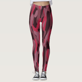 Hot pink and Burgundy Camo Leggings