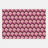 Hot Pink and Gold Elegant Flowers Geschenkpapier Set (Vorderseite 3)