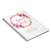 Hot Pink and Gold Elegant Flowers Sweet Sixteen Notizblock (Rechte Seite)