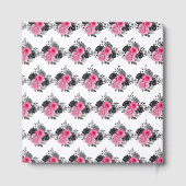 Hot Pink and Silver Elegant Flowers Birthday Party Gästebuch (Rückseite)