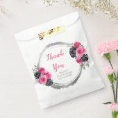 Hot Pink and Silver Elegant Flowers Birthday Party Geschenktütchen (Versiegelt)